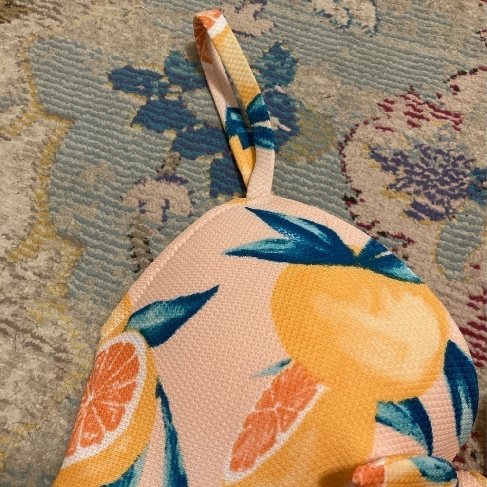 NWT Shade & Shore Grapefruit Pink And Orange Bikini Top Size 32B - Picture 4 of 13